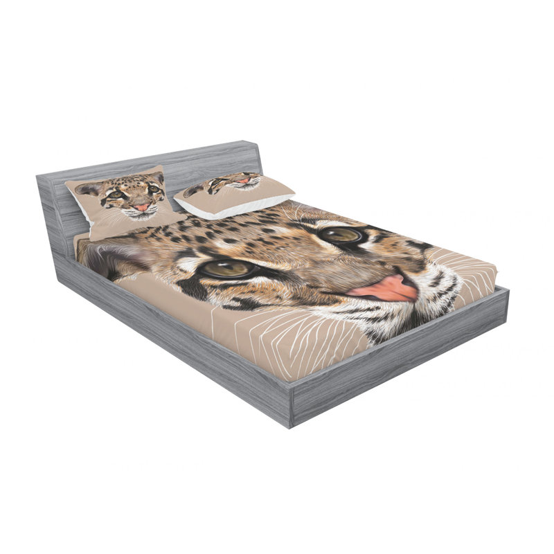 Microfiber Floral Sheet Set, Queen Sheet Set with Fitted Sheet