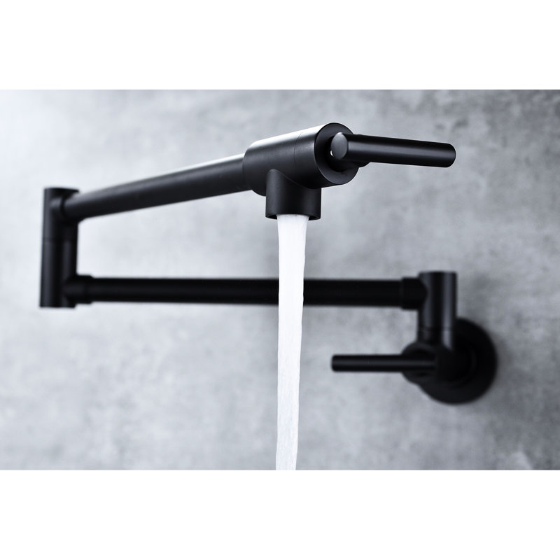 Kitchen Pot Filler Faucet, Wall Mount & Foldable, 360 Rotatable, Brass, , Double Handles To Efficient Water Usage, Corrosion Treatment Leakage,