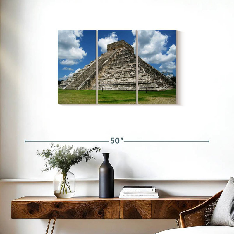 Ancien temple maya, H 20 po x l 33 po