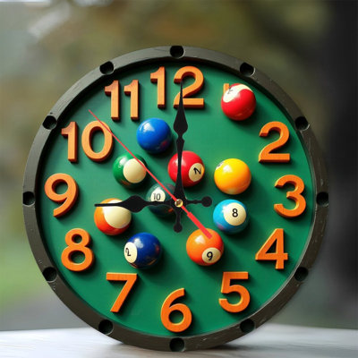 billiards clock unique design home decor