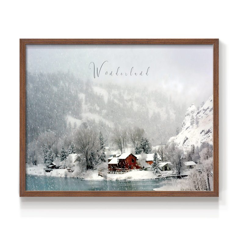 Wonderland Winter Scene -Framed Print - Restickable, 8" H x 10" W, Walnut