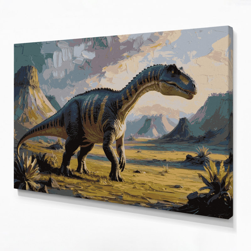 «Dinosaur Saltasaurus», art mural sur toile noire