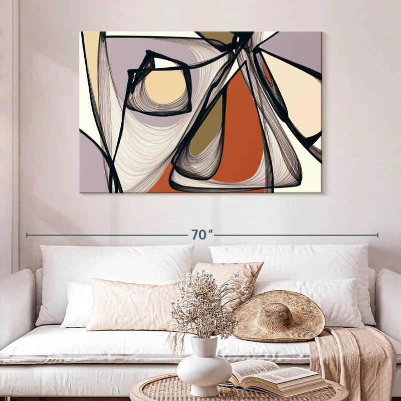 Avery Mid Century Modern Abstract II, H 32 po x l 48 po