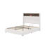 Structure de lit double en velours avec port de charge USB et veilleuse, décoration de rivet, lit plateforme à oreilles-629789167