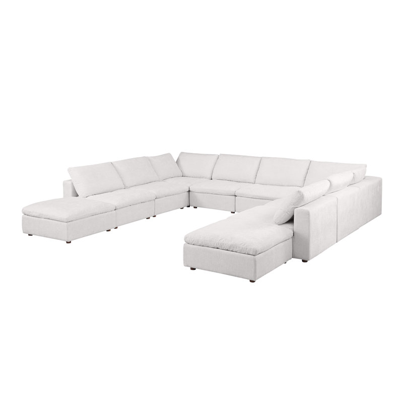 Canapé modulaire avec méridienne 10 pièces Mullica