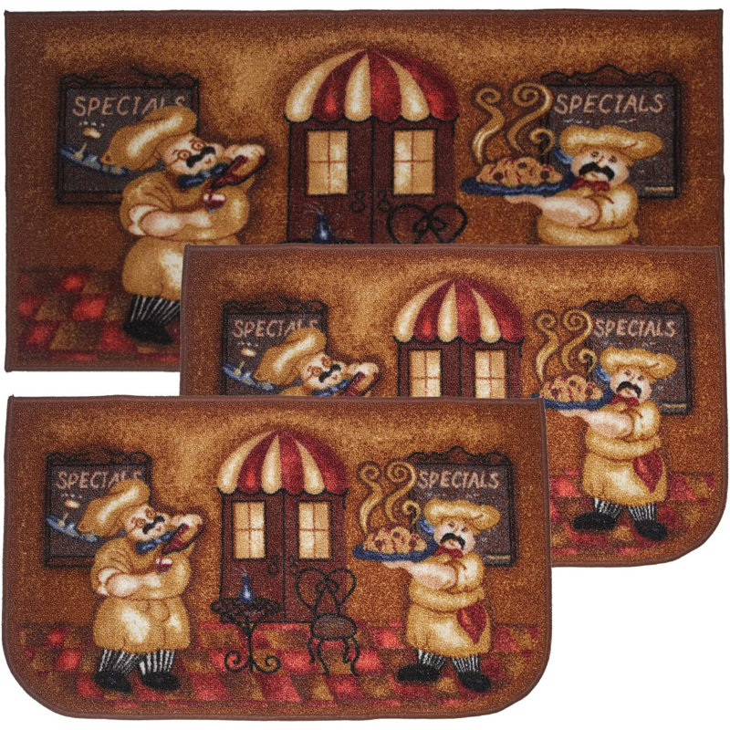 Gambhiri Chef 3 Piece Kitchen Mat Set