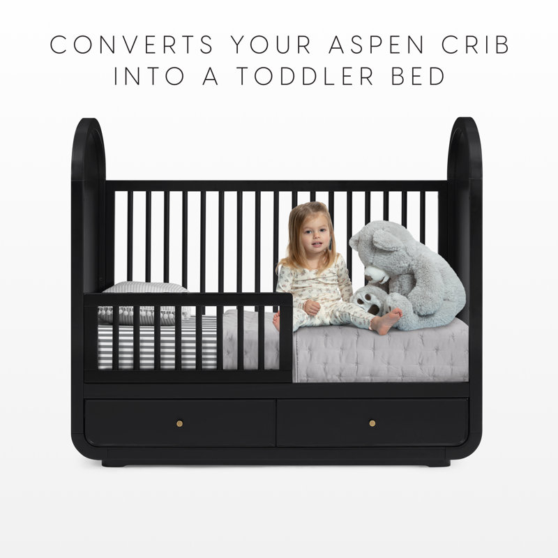 Aspen Toddler Guardrail, Black, Black