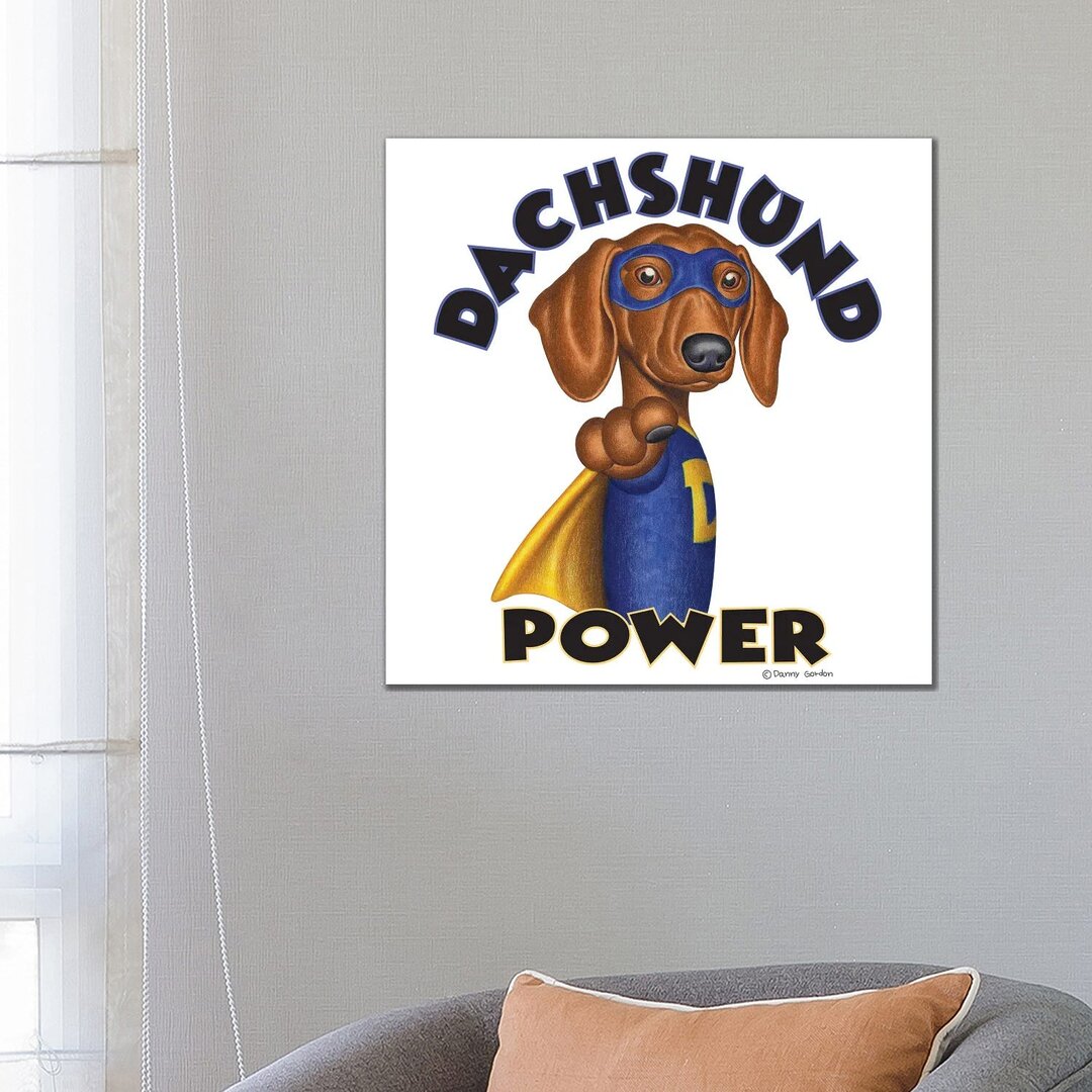 Leinwandbild Dachshund Power Super Hero