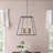4 Light Large Open Frame Foyer Lantern in Transitional, Industrial Style Geometric Chandelier
