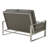 Iosif 53" Modern Faux Leather Loveseat with Polished Silver Metal Base – Square Arm Tuxedo Couch – Luxury Mid-Century Seating for Living Room or Office-1722084817