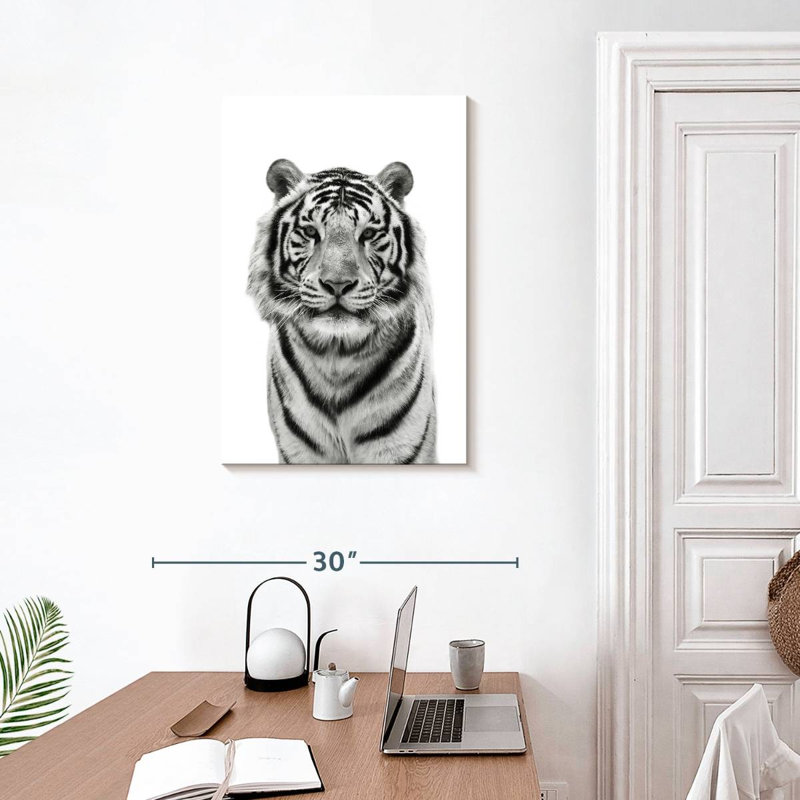 Tigre du Bengale monochrome Brampt, H 30 po x l 20 po