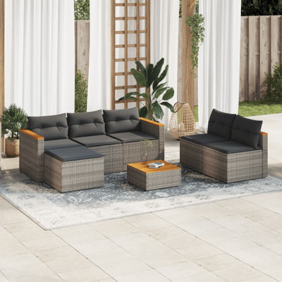  Garden Sofa Set Grey And Brown