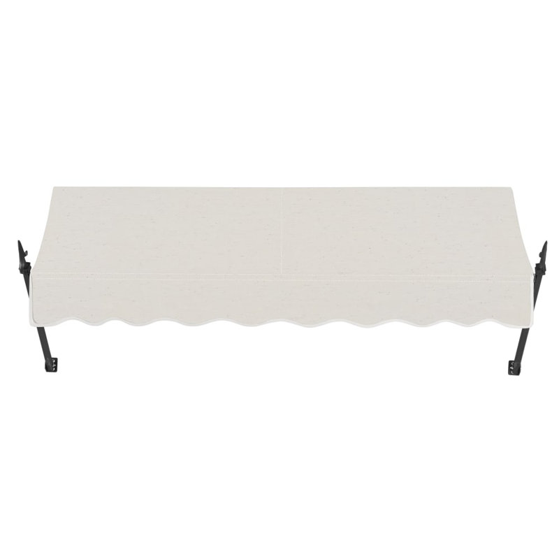 Awntech New Orleans Acrylic Fabric Fixed Awning with Iron Spear Arms, 24" H x 40.5" W x 16" D, Oatmeal Tweed