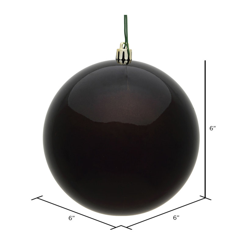 Décoration de boule décorative des Fêtes, H 6 po x l 6 po x P 6 po, Chocolat noir, 4
