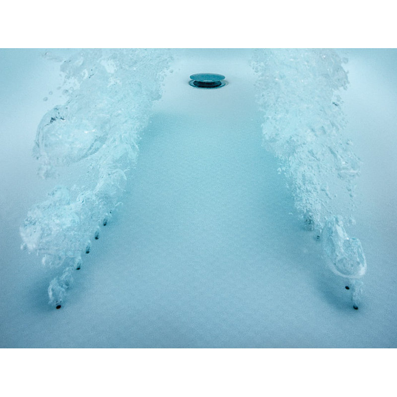 Centre de bain autoportant 70 po x 32 po PURE AIR® de CELESTE avec drain chromé et robinet à bout blanc, Blanc