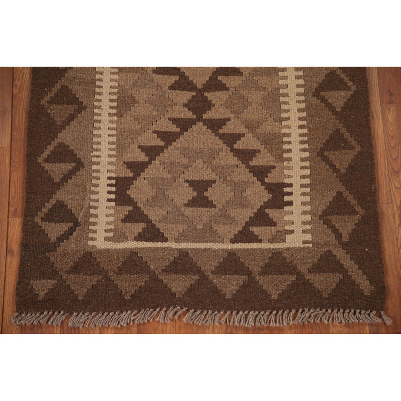 Tapis réversible en laine Kilim 3 x 4