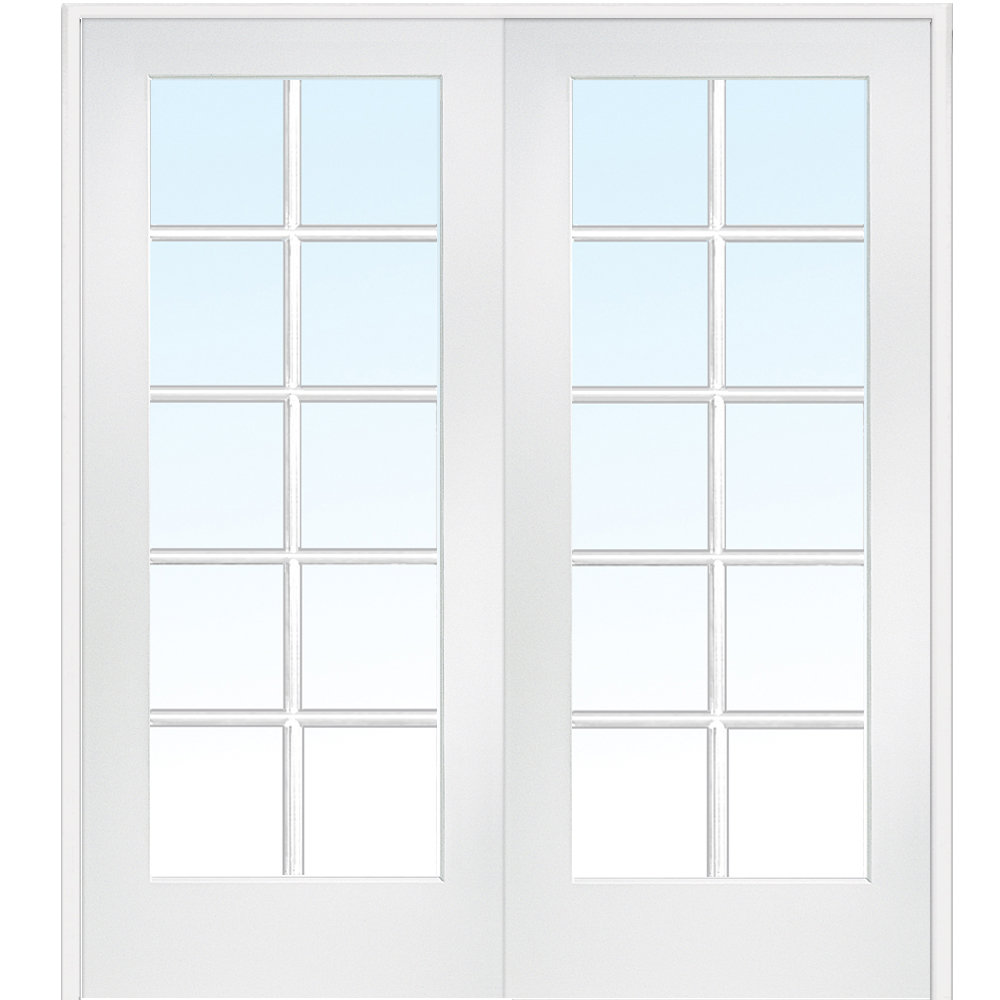 60'' x 80'' Solid + Manufactured Wood Glass French Doors MMI DOOR