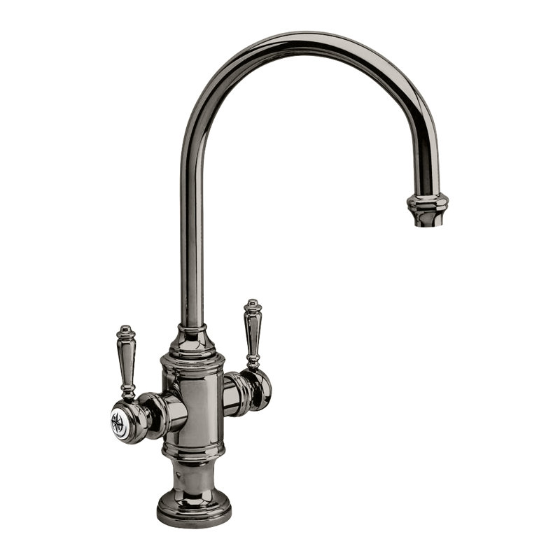 Hampton Two Handle Kitchen Faucet, Antique Pewter