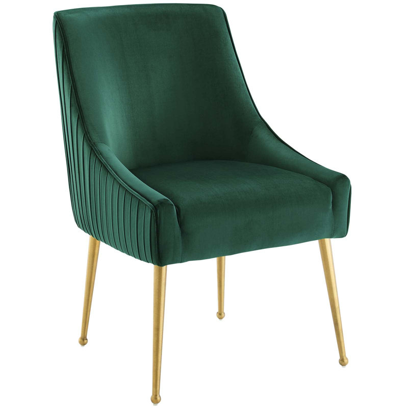 Chaise de salle à manger rembourrée Discern, Vert