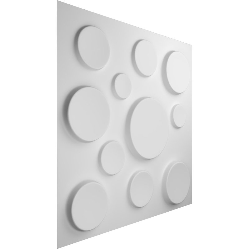 White 19.63" 3D Textured PVC Wall Panel