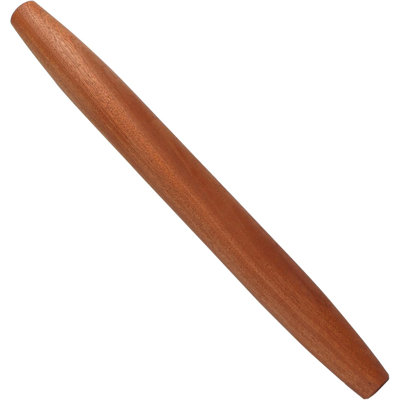 17.5 Inch Solid Sapele Wood French Rolling Pin, Tapered Dough Roller for Baking