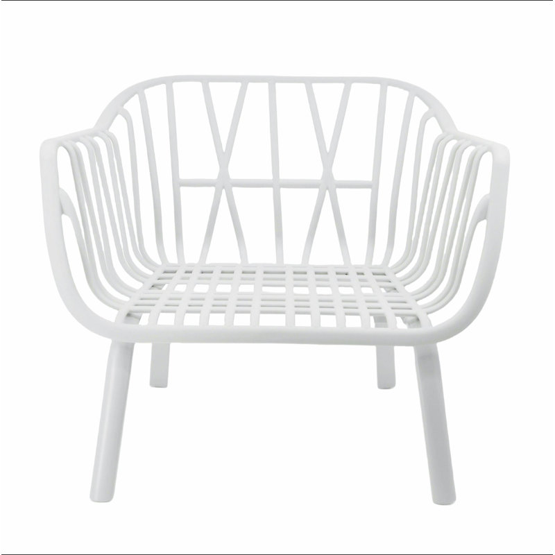 Fauteuil club d'extérieur Huron PP, ensemble de 2, Brun, Blanc