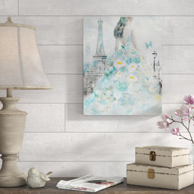 «Parisian Woman with Butterfly and Floral Dress», impression