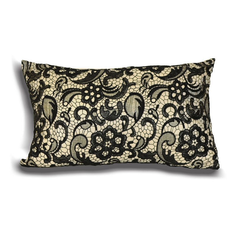 Macrame Rectangular Pillow Cover, Cream