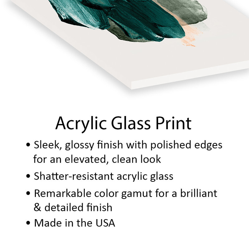Imprimé vert émeraude sur verre acrylique