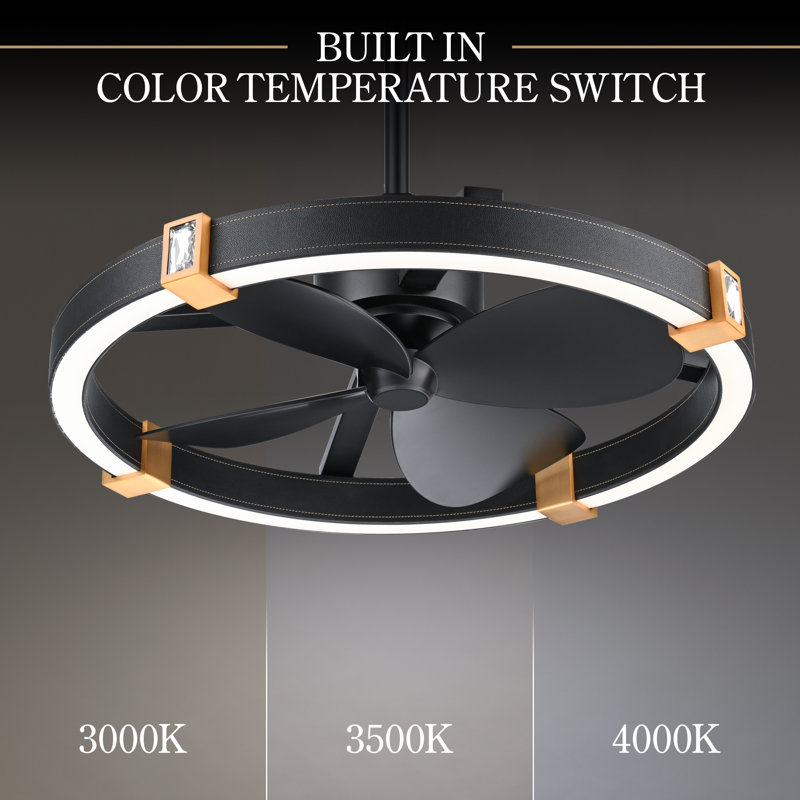 Atomic 1 Light Crystal LED Fandelier, Black Leather - Aged Brass