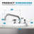 4 Inch Center Deck Mount Commercial Sink Faucet With 8" Swivel Spout And 90°Rotatable Dual Lever Handles