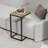Modern Side Table with Metal Frame, Walnut Finish, 13.8 x 25.6 x 15.7 inches | 100% Melamine Coated Particle Board, Thickness: 0.7 inches | Stylish and Functional Design for Living Room or Bedroom