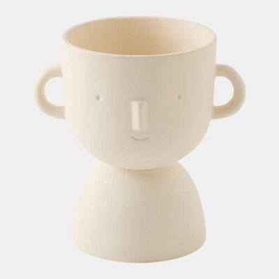 Wee Faces Vase-Ivory 7"H x 5"W x 7"D Decorative Bowl