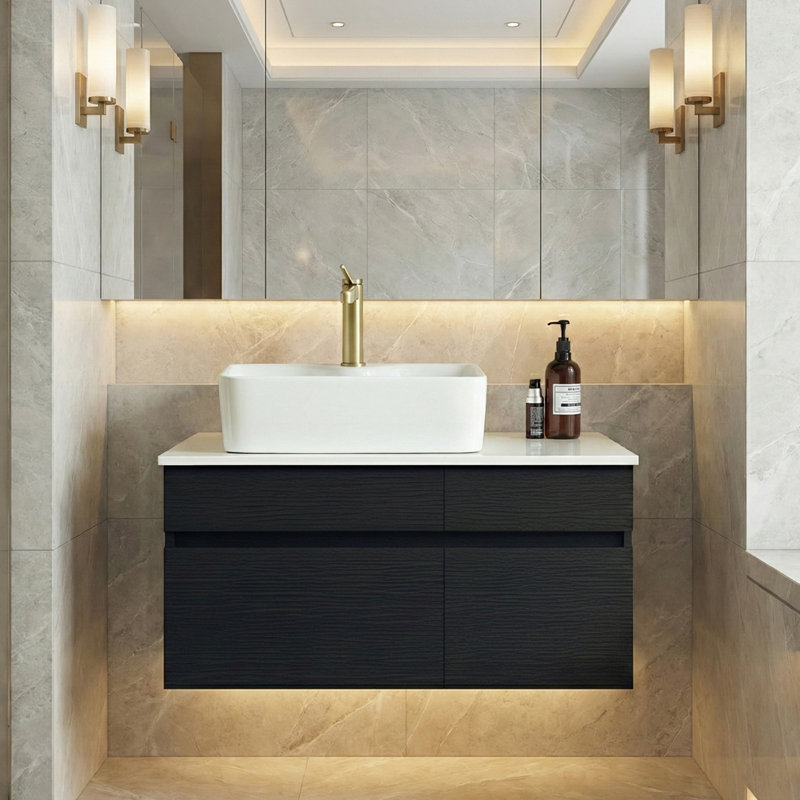  Meuble-lavabo mural simple 31,5 po Alala