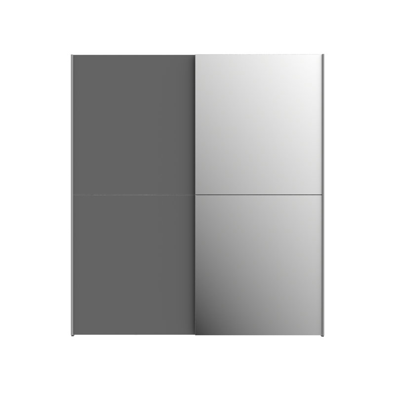 Alfaro 2 Door Manufactured Wood Wardrobe, Plain Grey