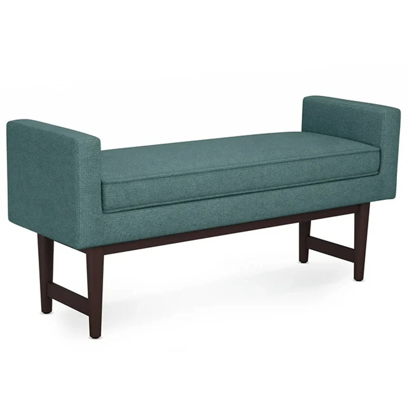 Banc de rangement avec repose-pieds l Scott, H 21,30 po x l 46,10 po x P 14,80 po, Bleu sarcelle fumé