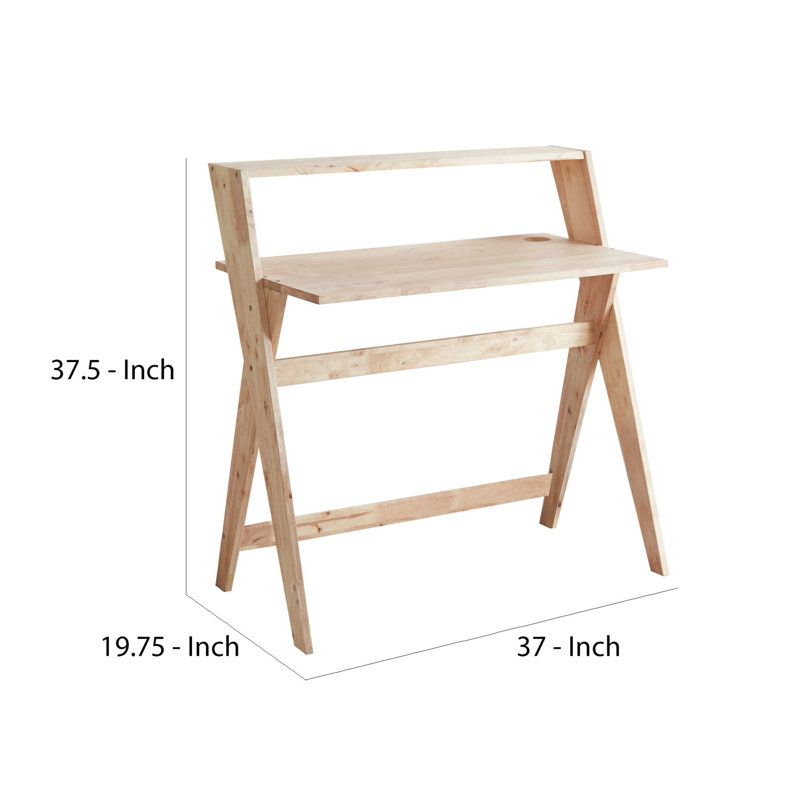 Bureau avec rehausse, Chêne