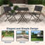 Ensemble bistro d'extérieur 3 pièces, ensemble de mobilier de patio pliant avec table et 2 chaises