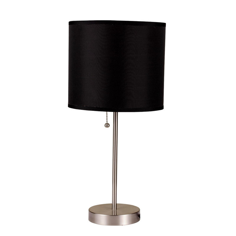 Lampe de table haute en métal, H 16 po x l 9 po x P 9 po, Noir, noir, noir, noir