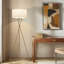 Lampe sur pied à DEL écoénergétique moderne de 60 po avec abat-jour tambour brun clair Jaxon-686952902-686952906