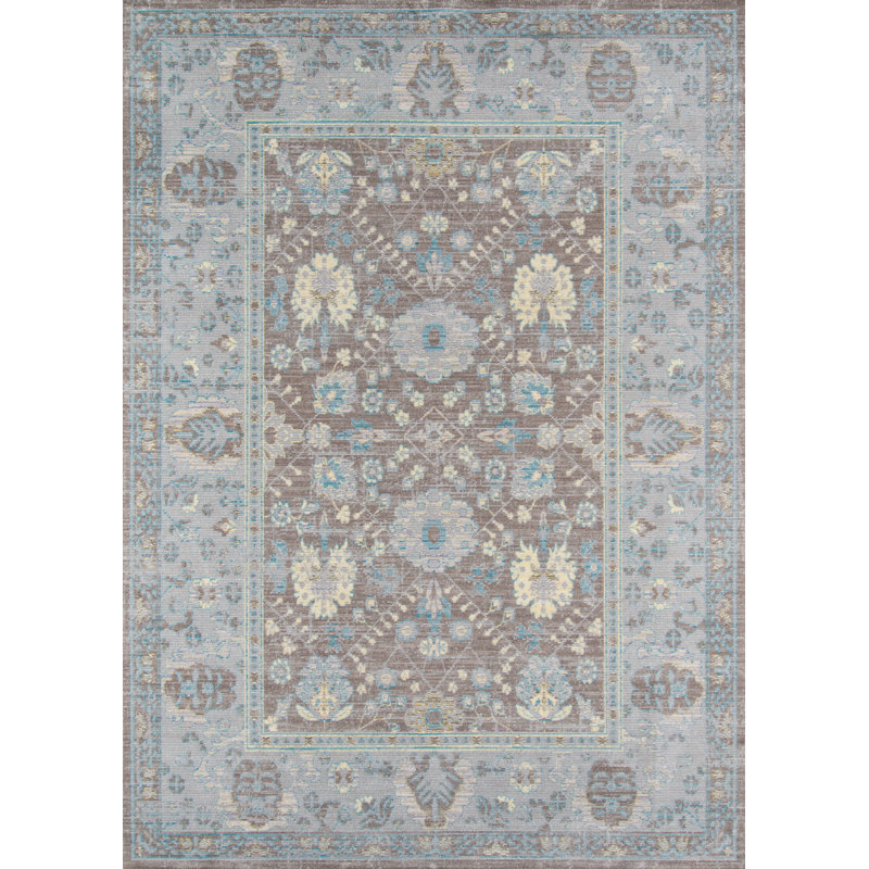 Tapis oriental gris foncé Lorrika, Rectangle 2 pi 3 po x 3 pi 9 po