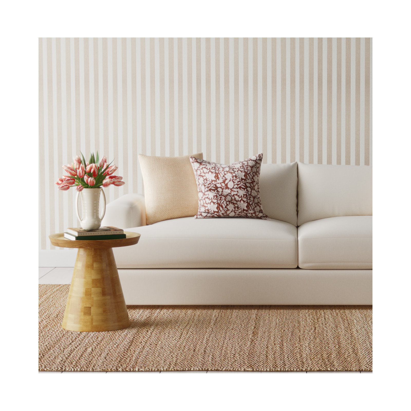 Cayden 96'' Upholstered Sofa, Nomad Snow Crypton® Chenille