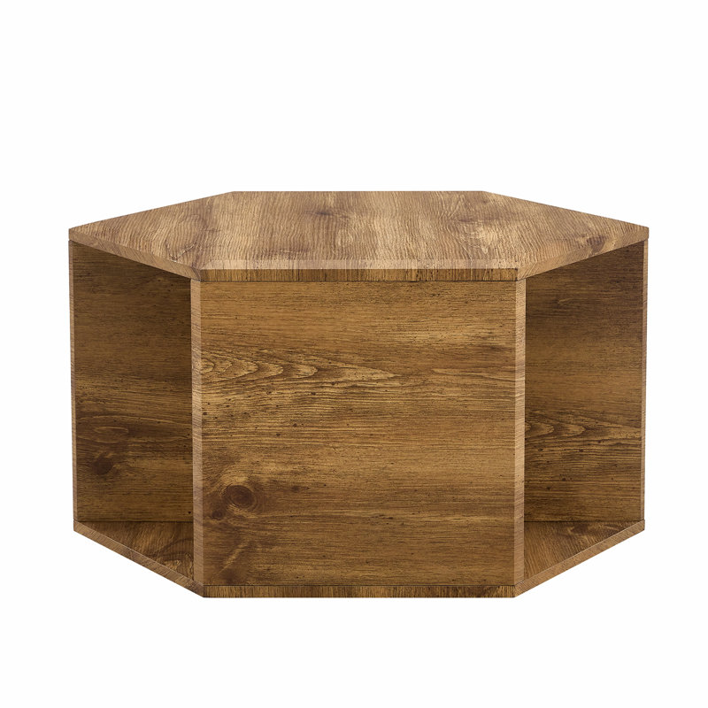 Top Coffee Table With Shelf, 14" H x 25" L x 21.6" W, Wood, Wood