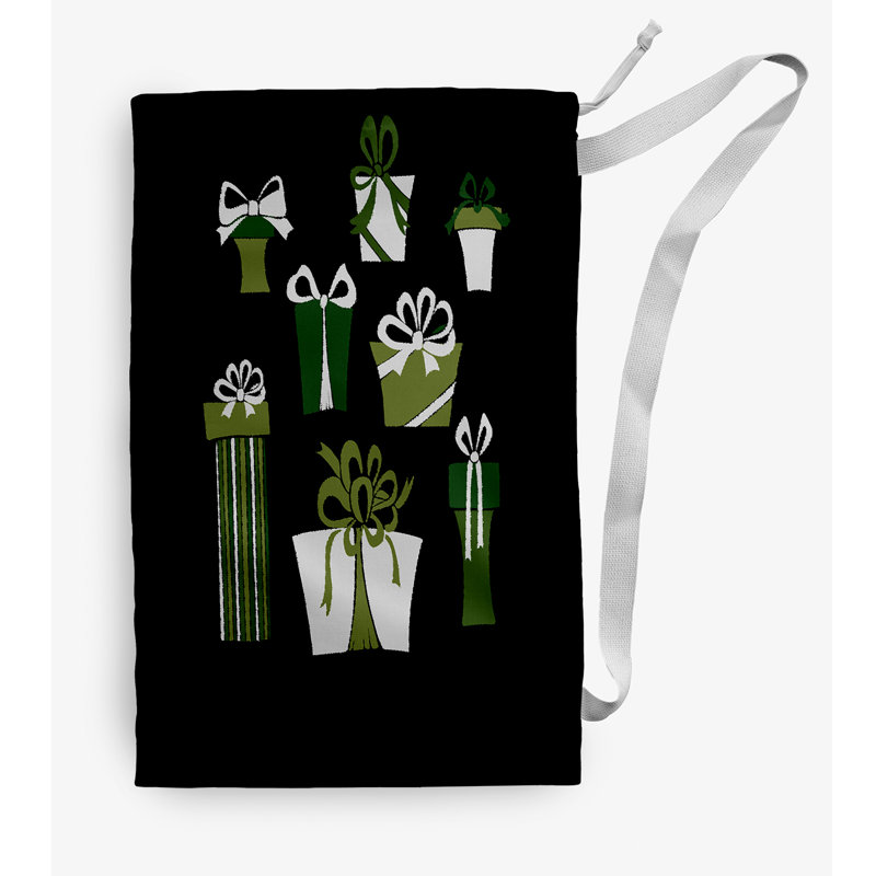 Fabric Laundry Bag with Handles, Black, Small (29" H x 18" W)
