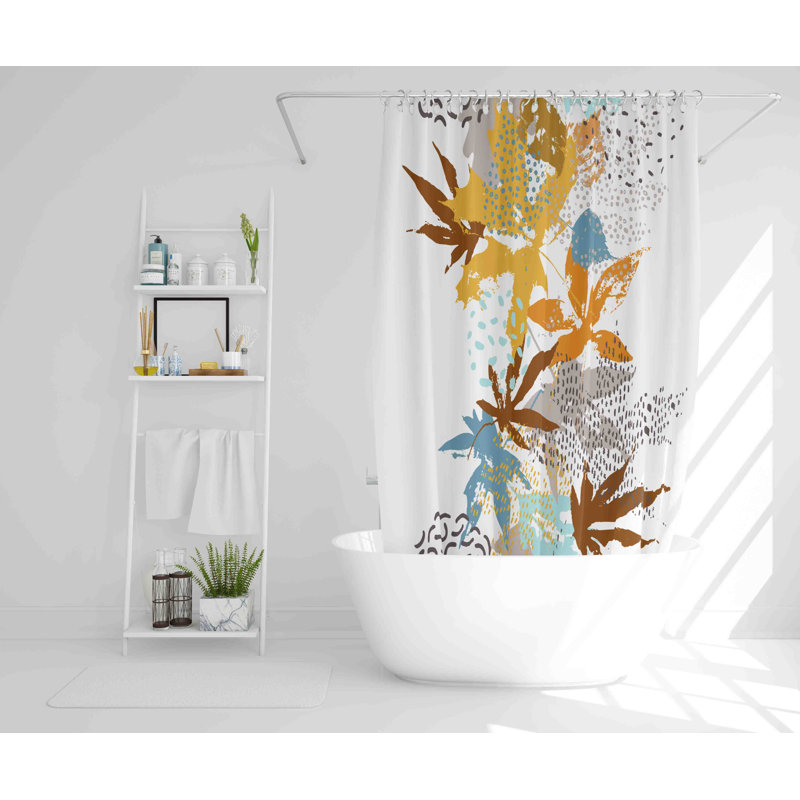Khalid Polyester Shower Curtain, 177cm H x 177cm W