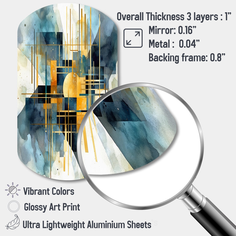 «Chloee - Abstract Shapes Cylinder», reproduction d'art asymétrique moderne, H 43 po x l 23 po