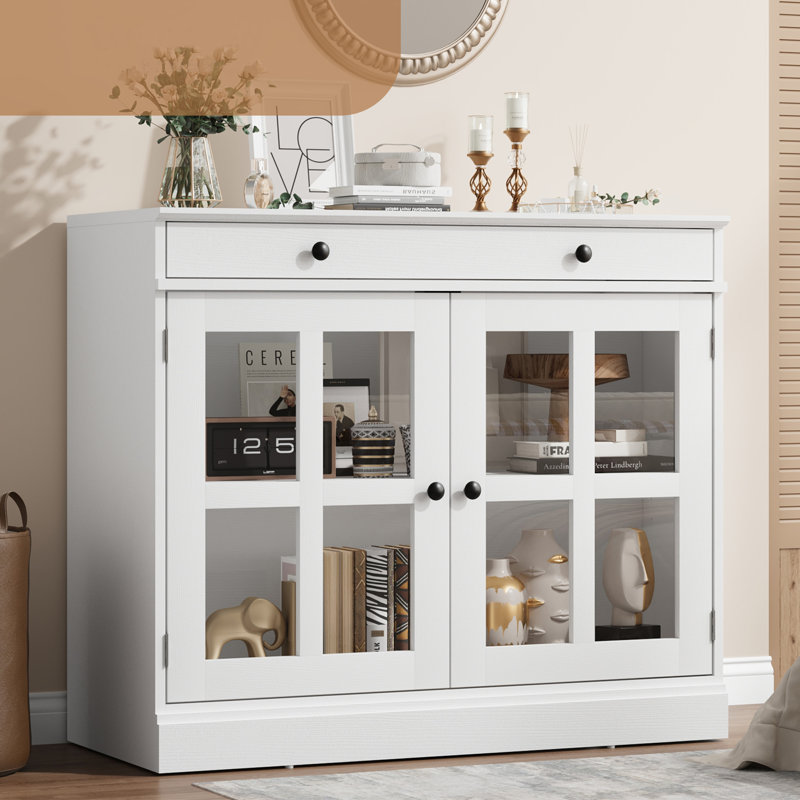 Buffet avec 2 portes vitrées