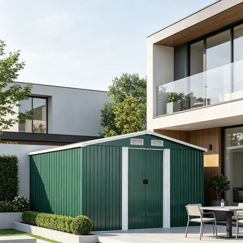 Dark Green  Garden Tool Storage Shed