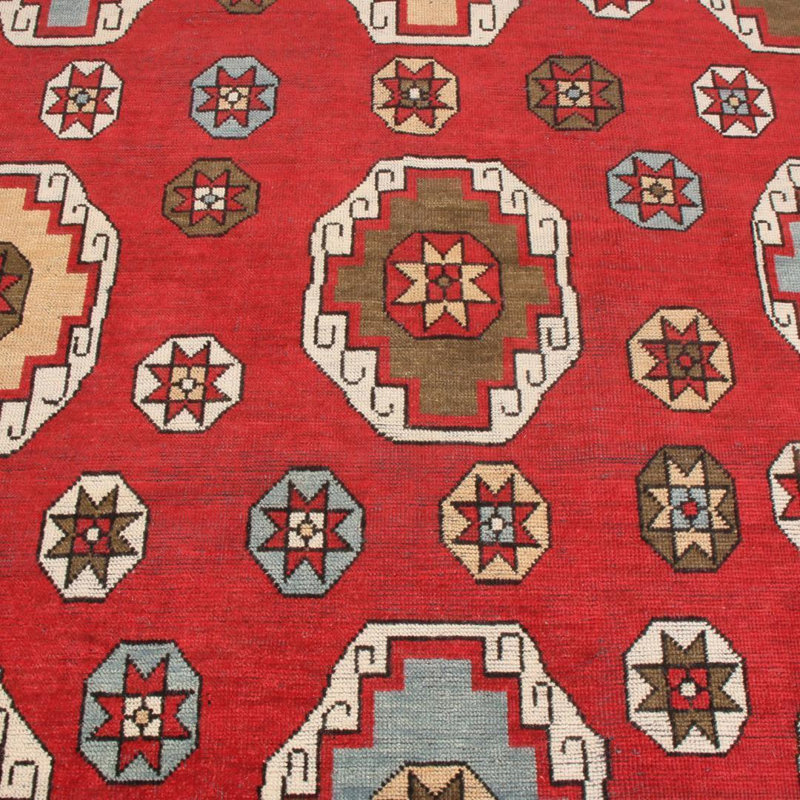 Burano Hand Knotted Wool Geometric Area Rug, Square 4'