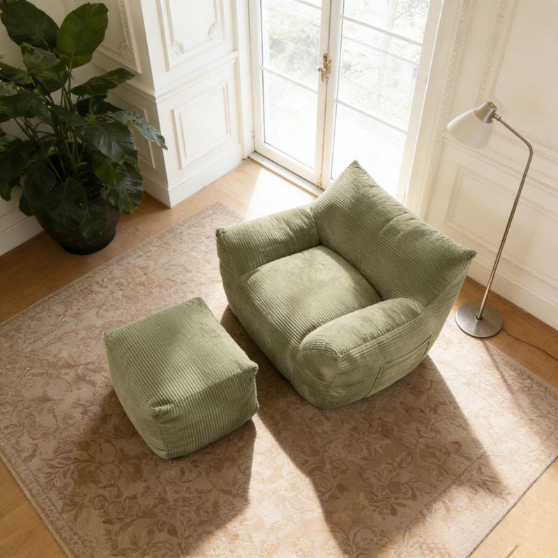 Fauteuil à billes, fauteuil à billes très grand et confortable, Vert